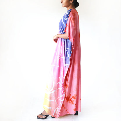 Lavender & Rose Vine Batik Kaftan