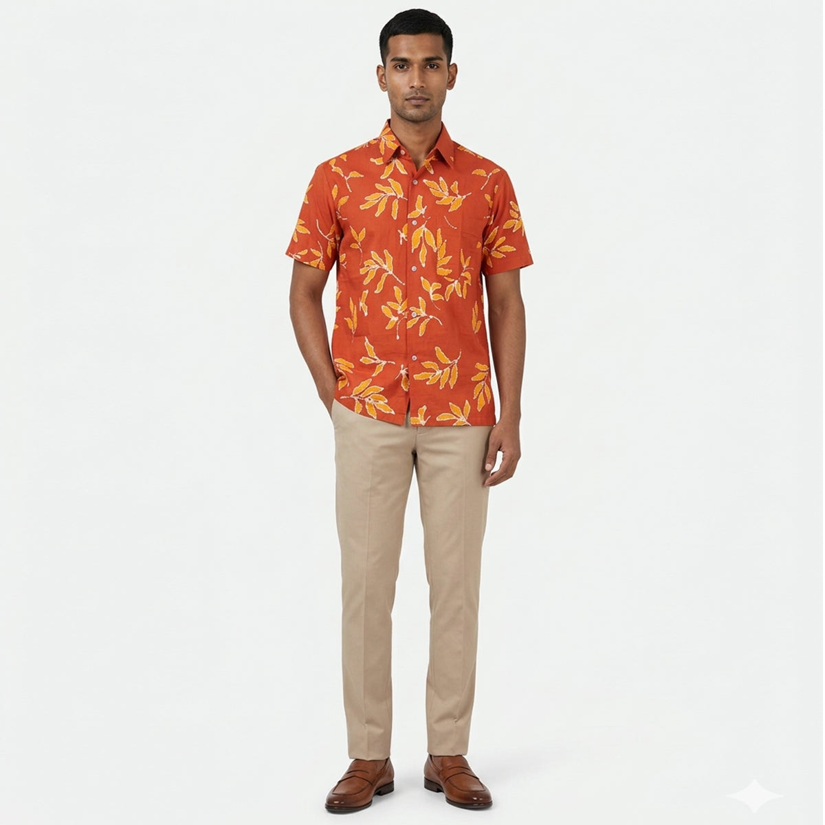 Autumn Leaf Batik Shirt