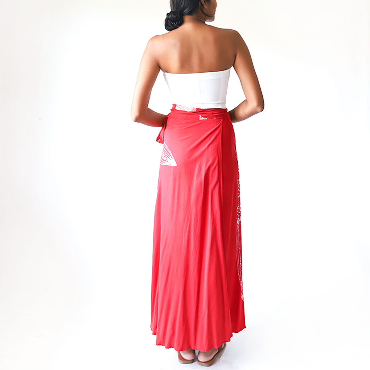 Crimson Bloom Batik Skirt