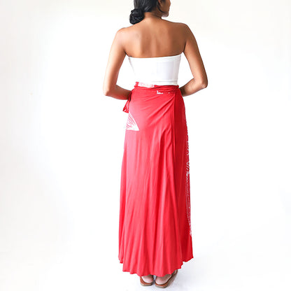 Crimson Bloom Batik Skirt