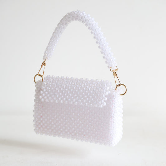 Snowy Elegance Beaded Bag