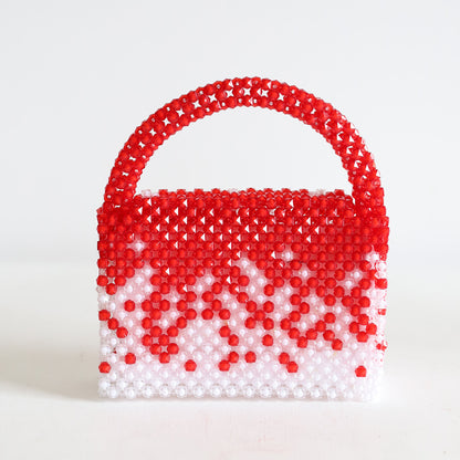 Crimson Charm Beaded Bag