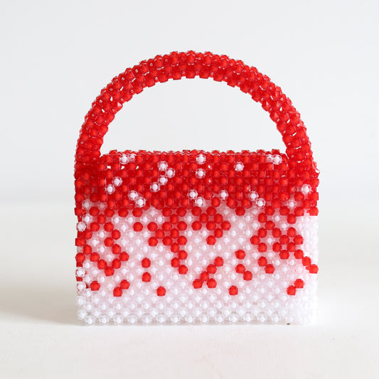 Crimson Charm Beaded Bag