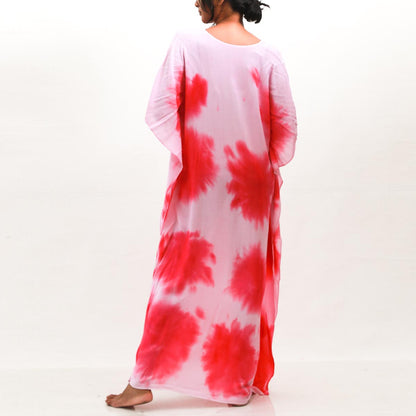Pink Patch Tie Dye Kaftan