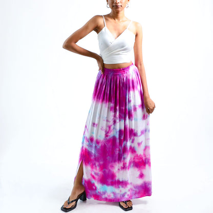 Purple Clouds Tie Dye Skirt