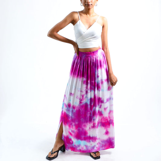 Purple Clouds Tie Dye Skirt