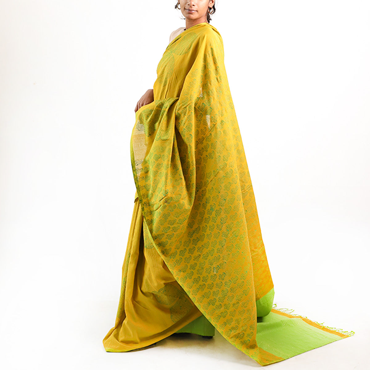 Golden Mustard Saree
