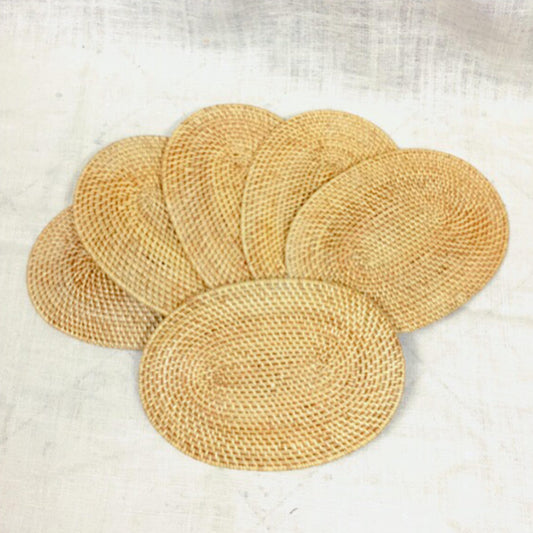 Cane Oval Table Mat Set