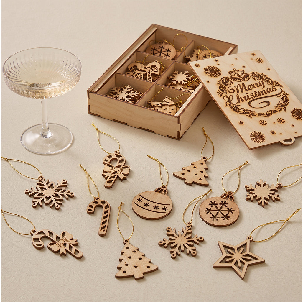 Wooden Christmas Tree Decor Set