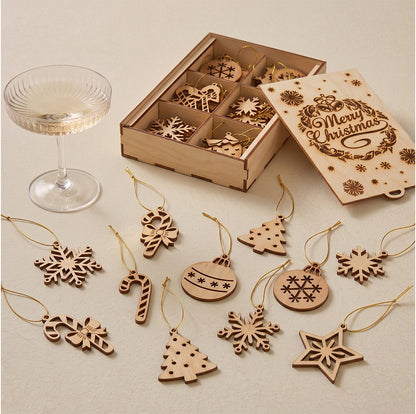 Wooden Christmas Tree Decor Set
