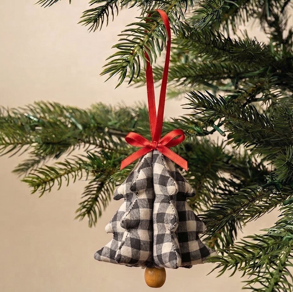 Black Gingham Tree Ornament