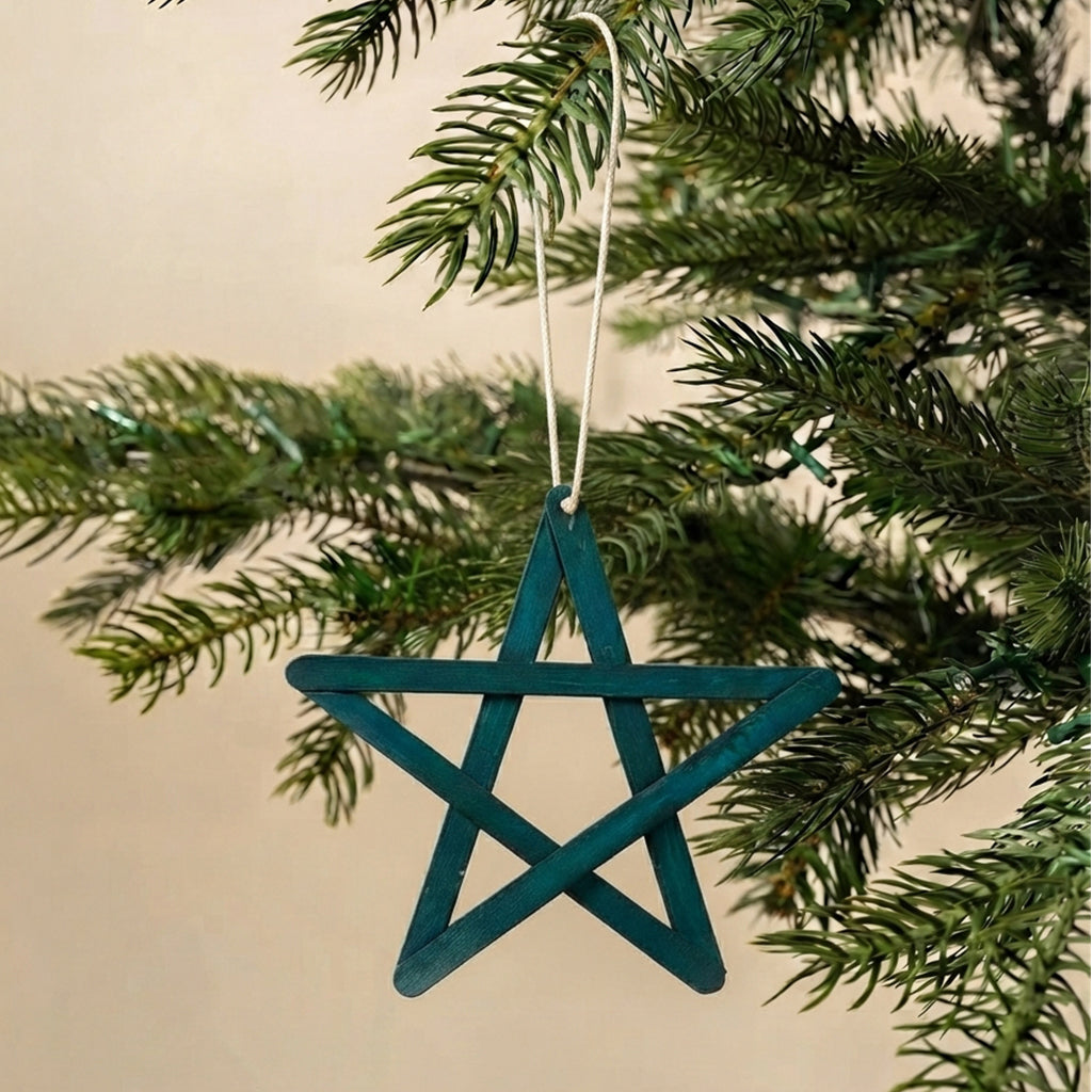 Blue Bamboo Star Oranament