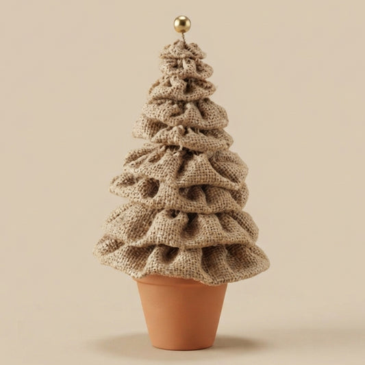 Boho Burlap Mini Christmas Tree