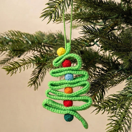 Green Crochet Ribbon Ornament
