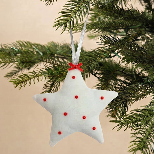 Snow White Felt Star Ornament