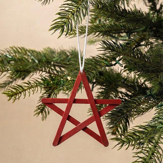 Red Bamboo Star Oranament