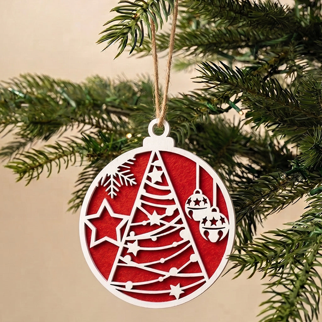 Christmas Tree Gold Wooden Christmas Ornament