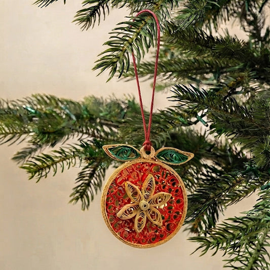 Red Quilled Bauble