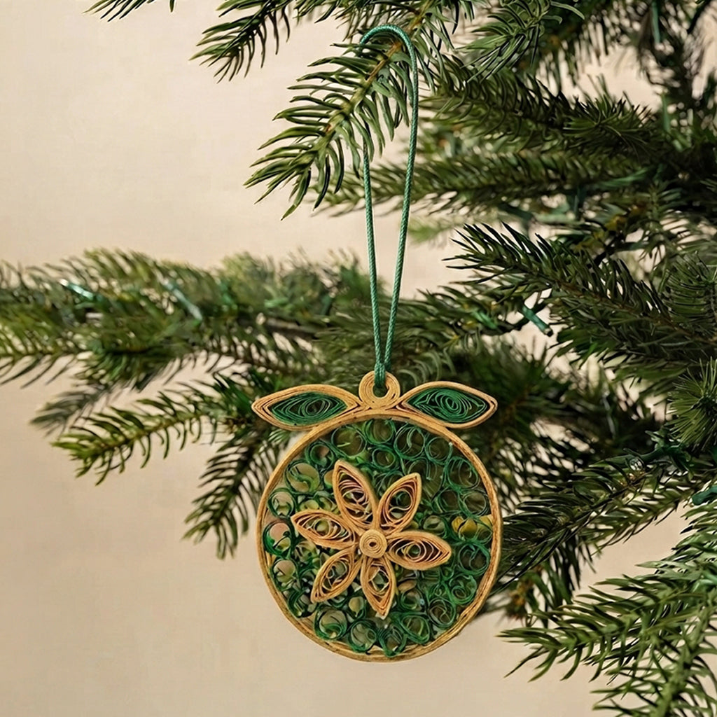 Green Quilled Bauble