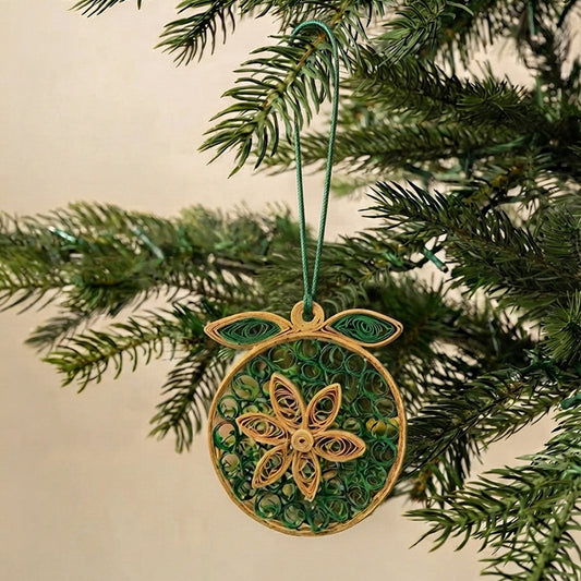 Green Quilled Bauble
