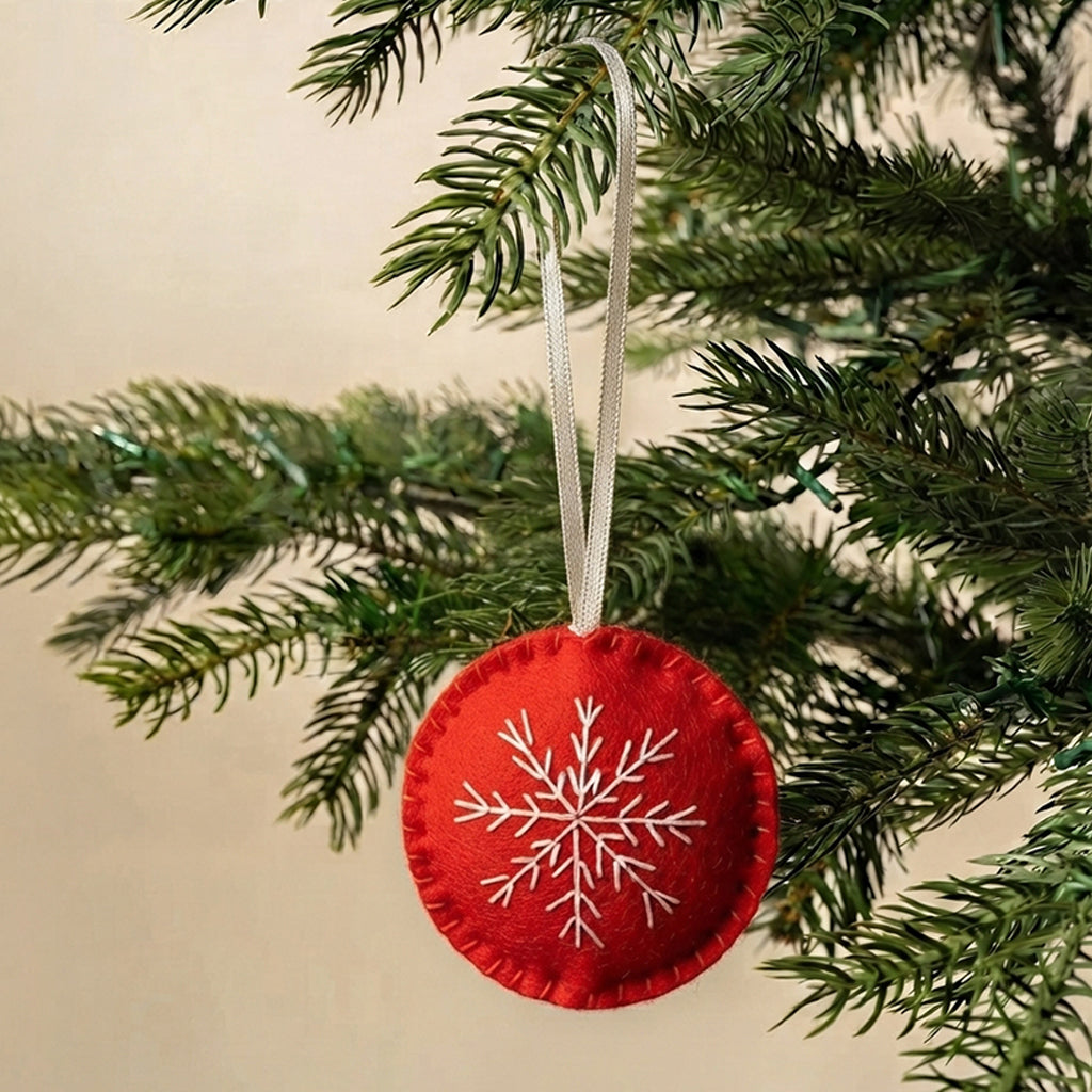 Red Fabric Bauble Ornament