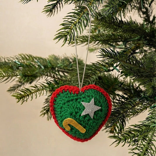 Red &amp; Green Christmas Heart Ornament