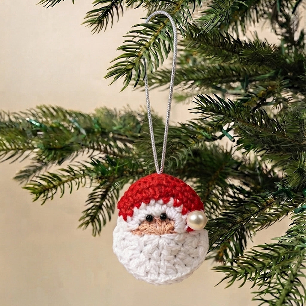 Peach Faced Santa Ornament