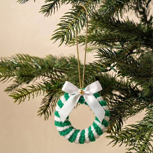 Green Candy Cane Wreath Ornament