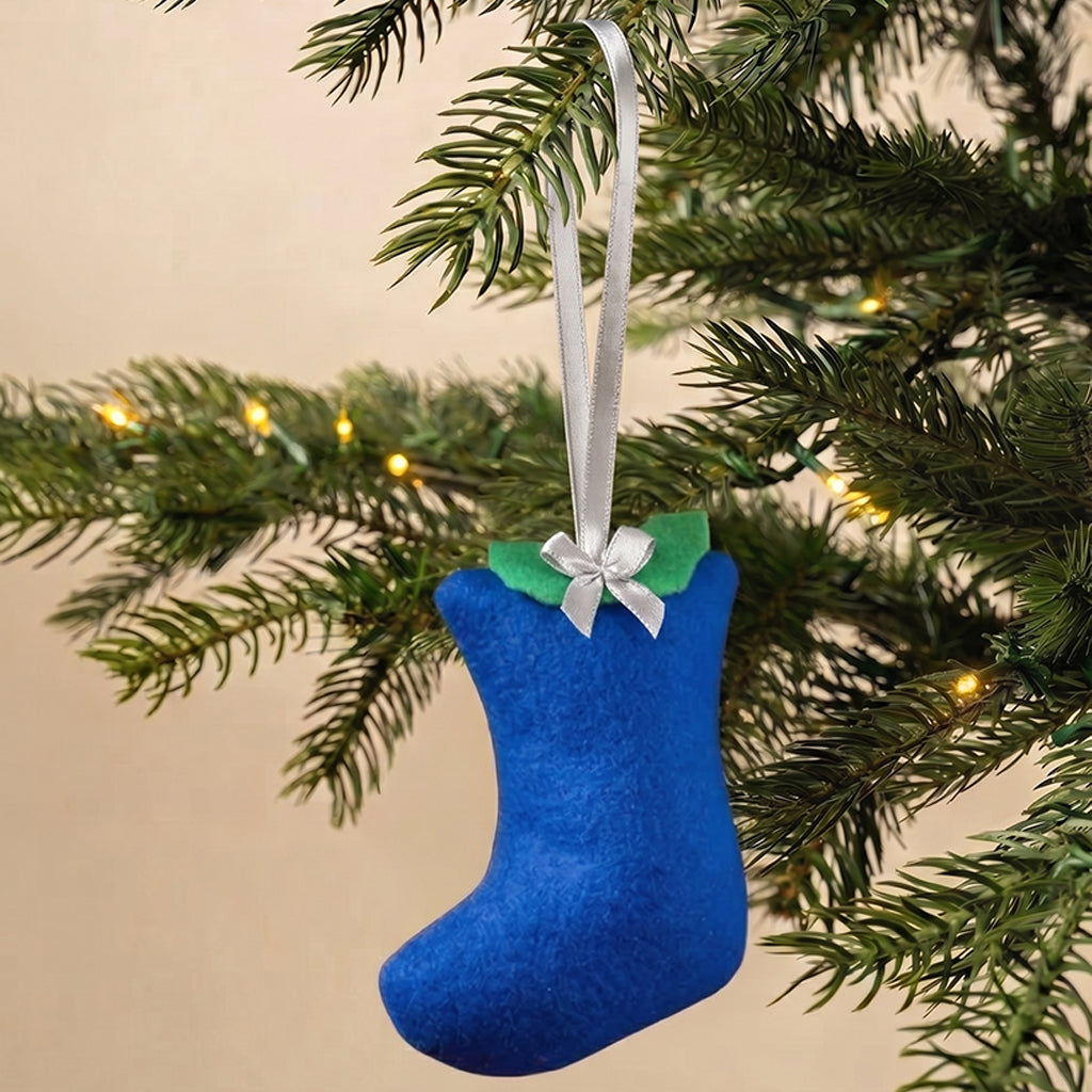 Icy Blue Felt Stocking Ornament