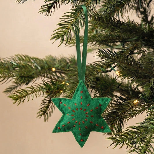 Green & Red Celestial Star Ornament