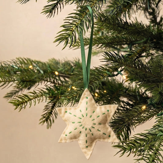 Green & White Celestial Star Ornament