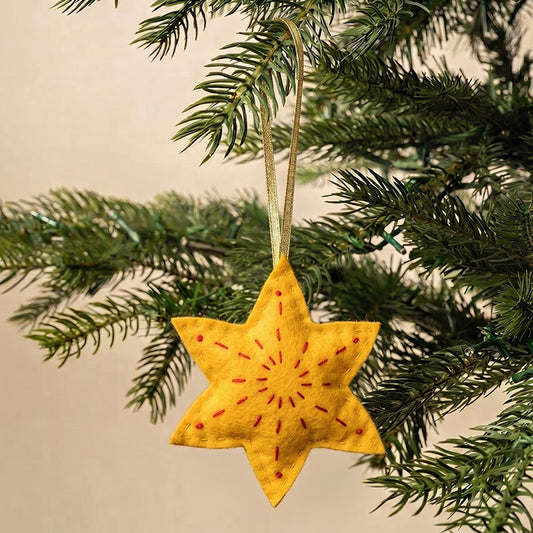 Yellow &amp; Red Celestial Star Ornament
