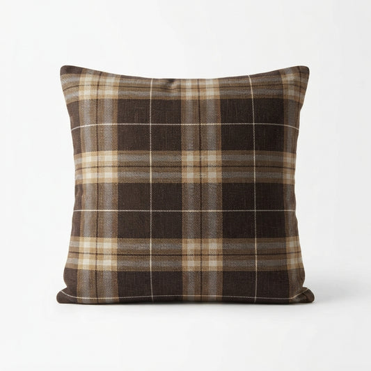 Cocoa Gingham Cushion Cover