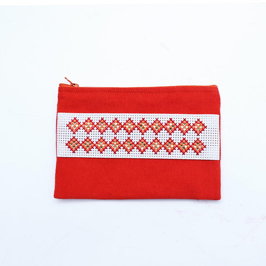 Poppy Pencil Case with Cross-stitch