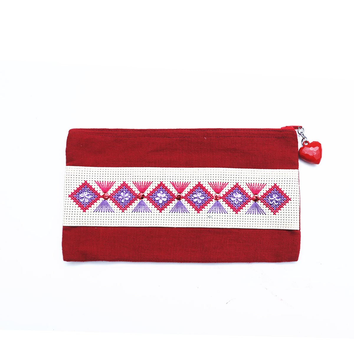 Ruby Pencil Case with Cross-stitch