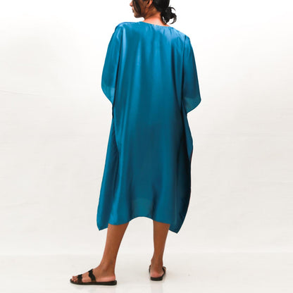 Turq and Red Batik Kaftan