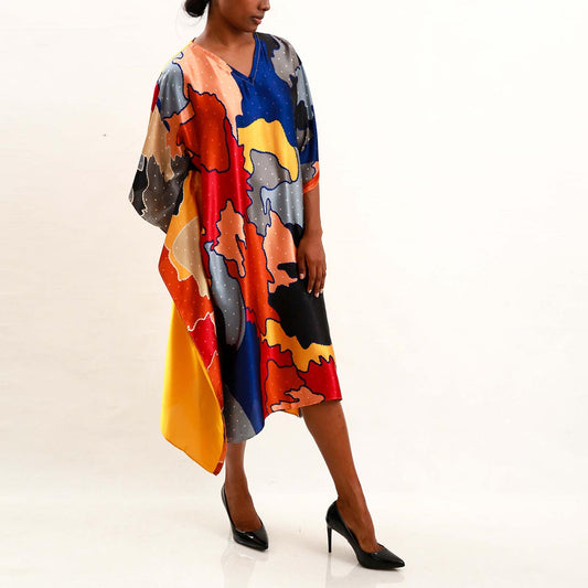 Autumn Silk Batik Kaftan