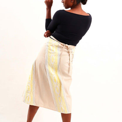 Laced Batik Wrap Around Skirt