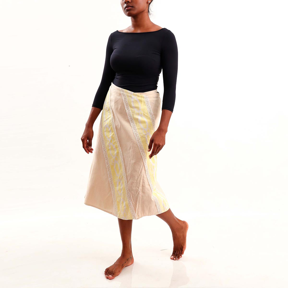 Laced Batik Wrap Around Skirt