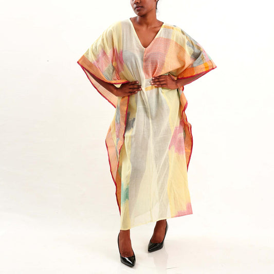 Abstract Block Printed Kaftan