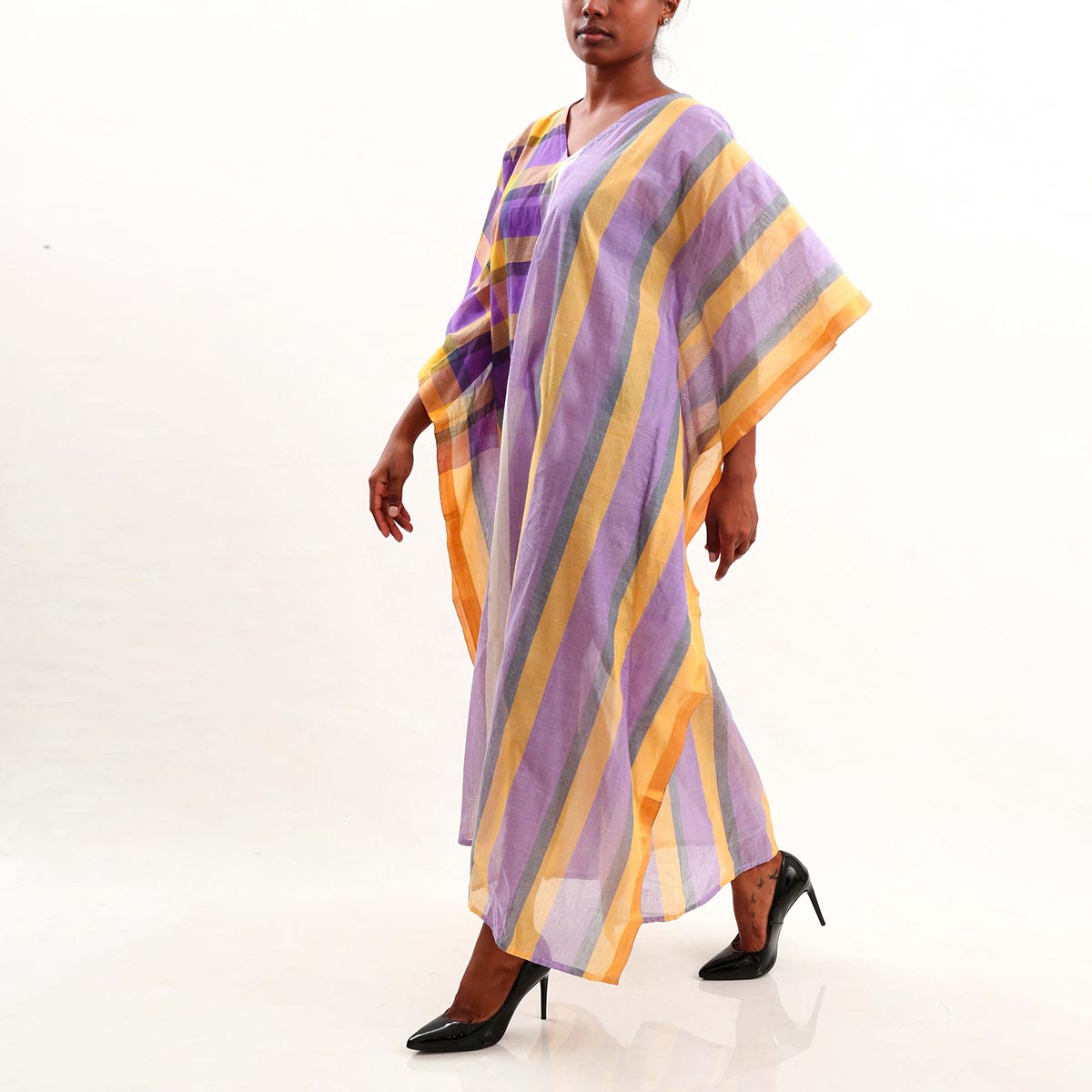 Lilac Block Printed Kaftan