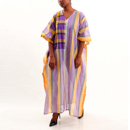 Lilac Block Printed Kaftan