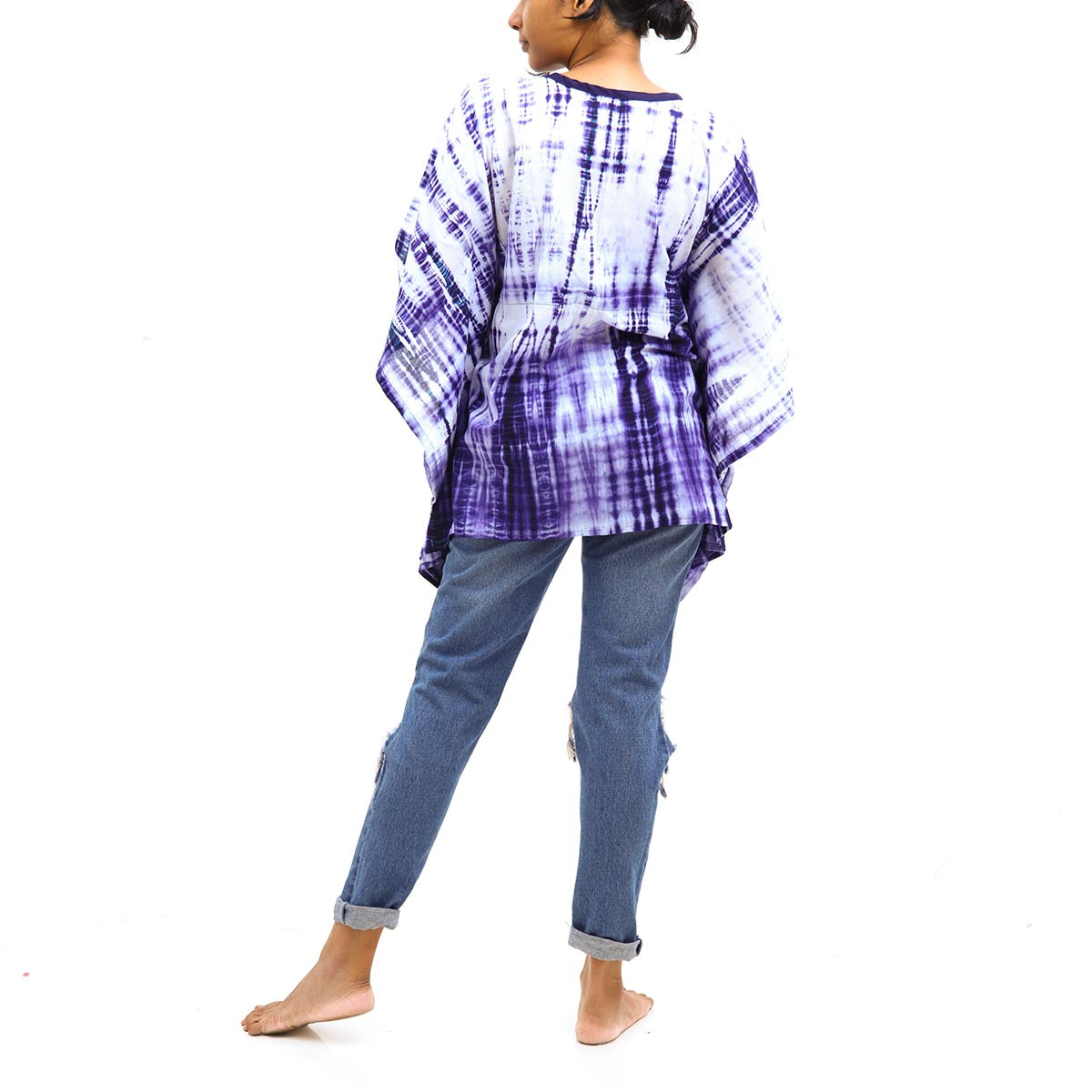 Cyan Hues Tie Dye Poncho