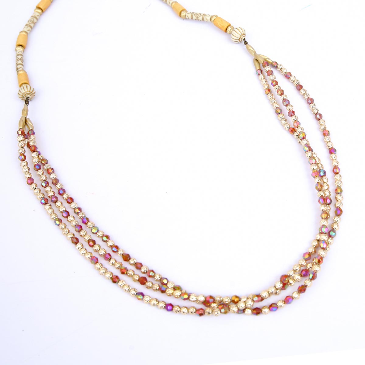 Bronze beaded becklace