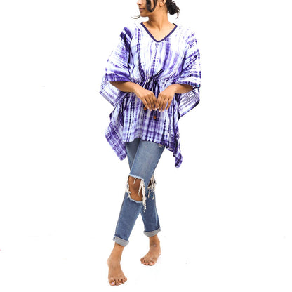 Cyan Hues Tie Dye Poncho