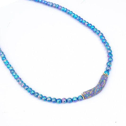 Cyan Hues beaded necklace