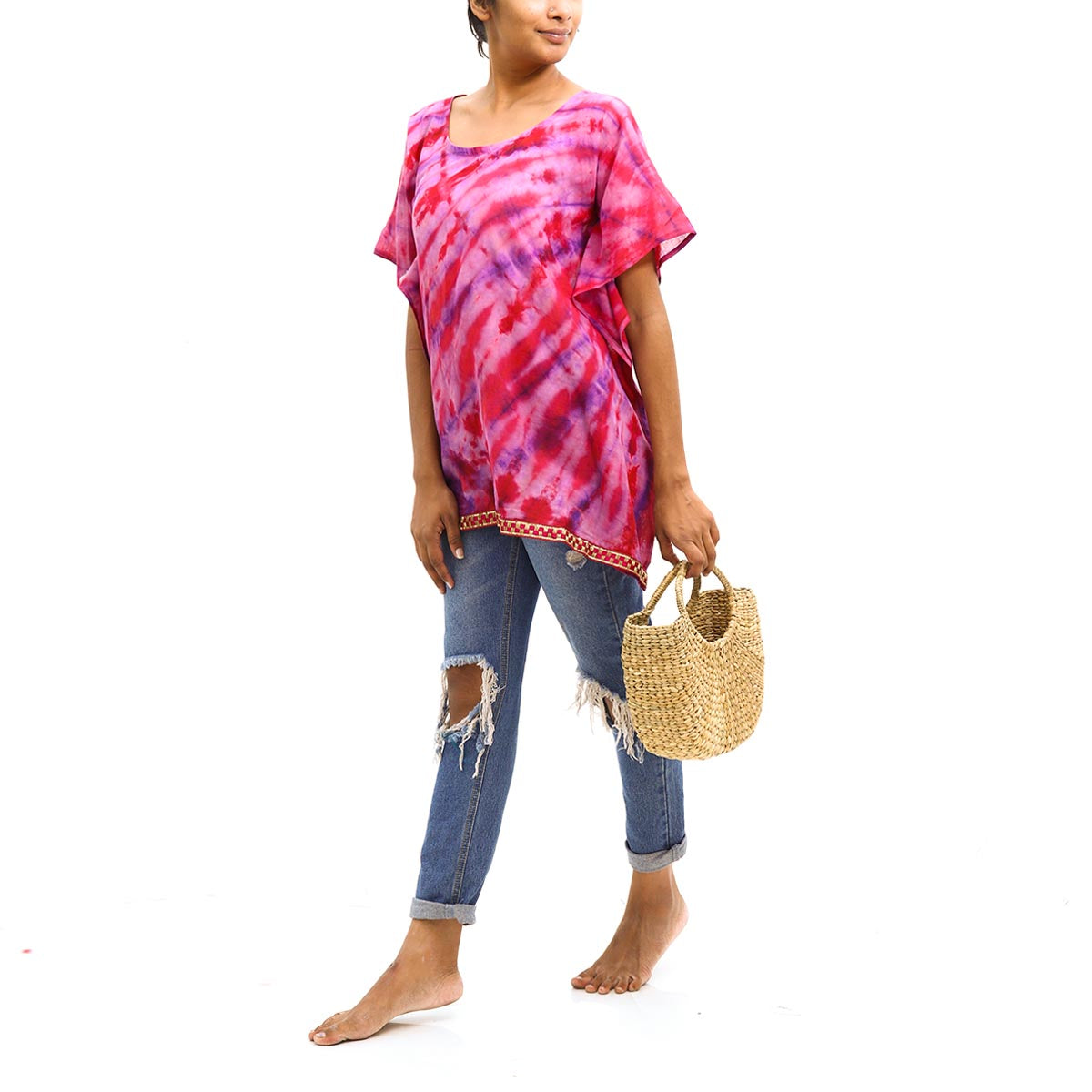 Pink Hues Tie Dye Poncho