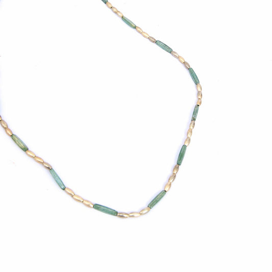 Emerald sanded beaded necklace