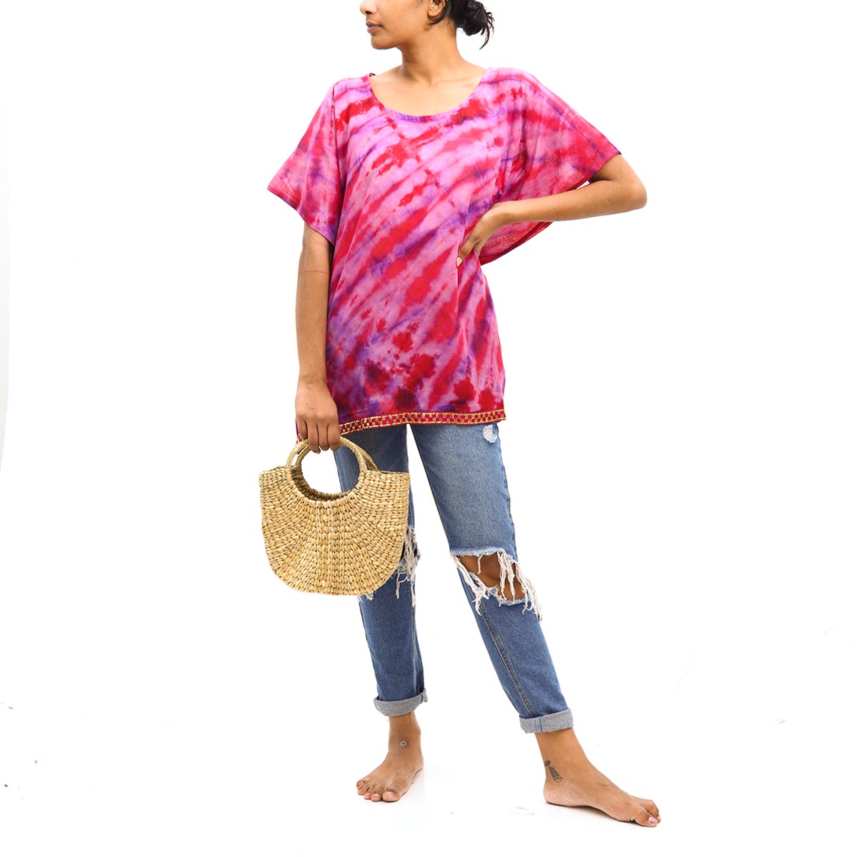 Pink Hues Tie Dye Poncho