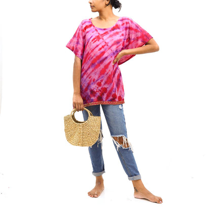 Pink Hues Tie Dye Poncho